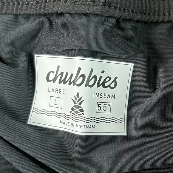 NEW Chubbies The Secret Agents Athlounger Black Workout Sport Shorts Sz L - Picture 4 of 11